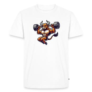 Bull bodybuilder bande dessinée - T-shirt Premium bio Homme - blanc - Devant - Nico (187cm)