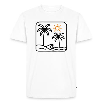 Palmiers de mer d’été de l’île - T-shirt Premium bio Homme - blanc - Devant - Nico (187cm)