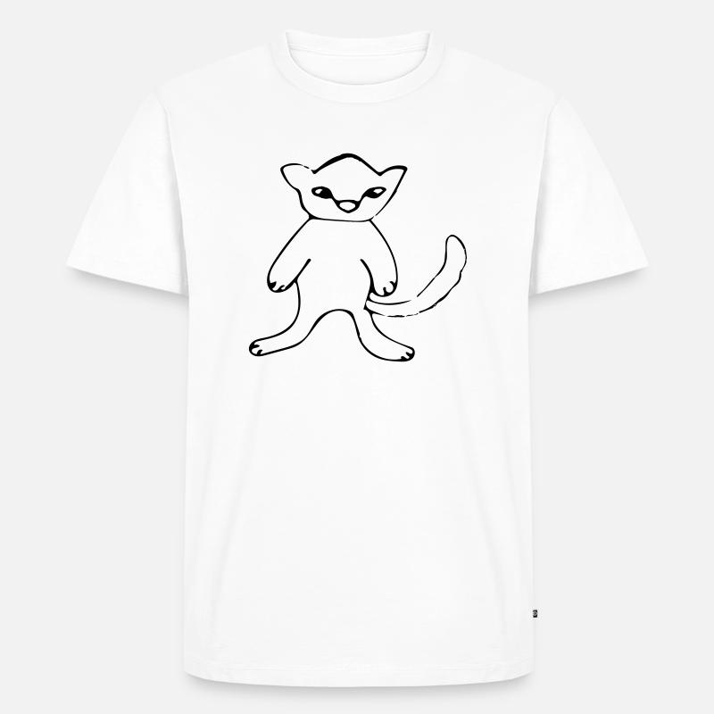 Katze - Männer Premium Bio T-Shirt - Weiß