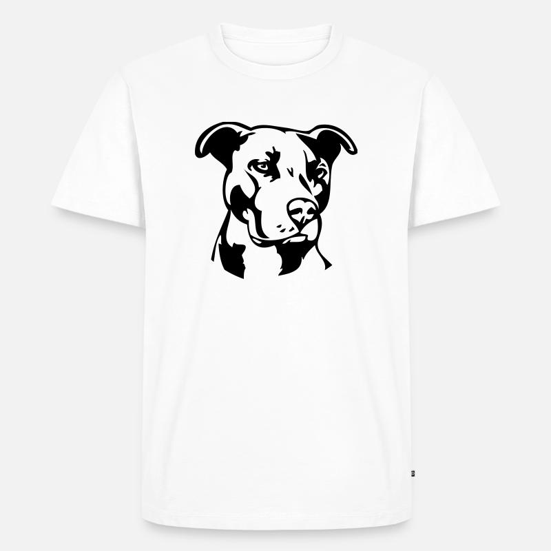 Pitbull einfarbig - Hund Kampfhund - Männer Premium Bio T-Shirt - Weiß