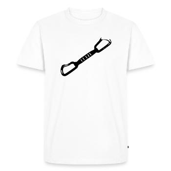 express loop - Men's Premium Organic T-Shirt - white - Front - Nico (187cm)