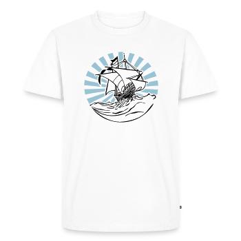 Ship 2C color change - Men's Premium Organic T-Shirt - white - Front - Nico (187cm)