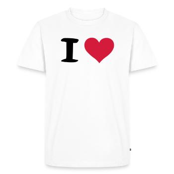 i heart - T-shirt Premium bio Homme - blanc - Devant - Nico (187cm)