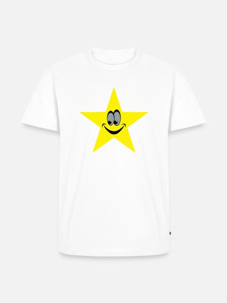 star smiley - T-shirt Premium bio Homme - blanc