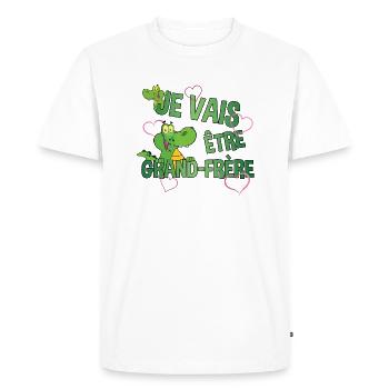 futur grand frere - T-shirt Premium bio Homme - blanc - Devant - Nico (187cm)