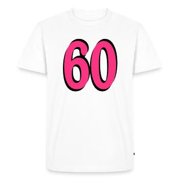60 Anniversaire - T-shirt Premium bio Homme - blanc - Devant - Nico (187cm)