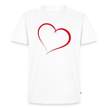 Cœur Saint Valentin - Mon cœur pour VOUS ! - T-shirt Premium bio Homme - blanc - Devant - Nico (187cm)