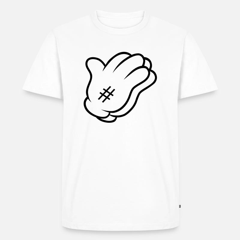 Comic Hand Pray - Männer Premium Bio T-Shirt - Weiß