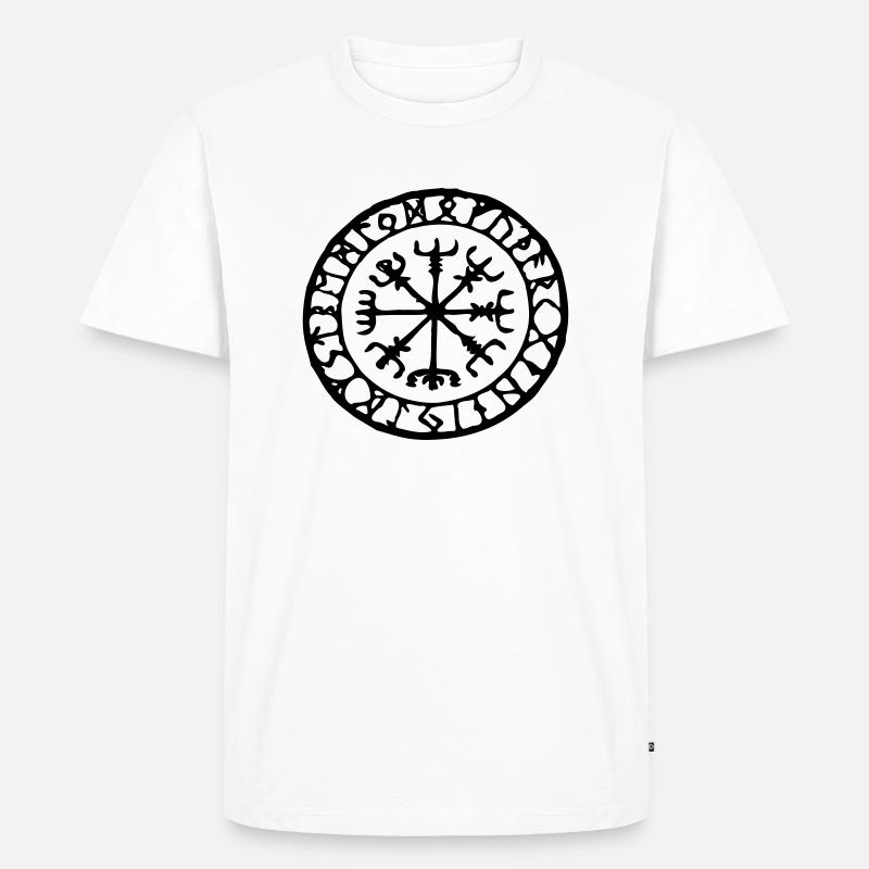 Wikinger Vegvisir - Männer Premium Bio T-Shirt - Weiß