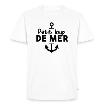 Petit loup de mer - T-shirt Premium bio Homme - blanc - Devant - Nico (187cm)