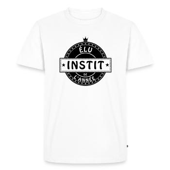 elu instit instituteur institutrice - T-shirt Premium bio Homme - blanc - Devant - Nico (187cm)