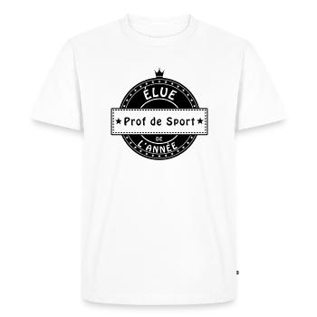 elue prof de sport - T-shirt Premium bio Homme - blanc - Devant - Nico (187cm)