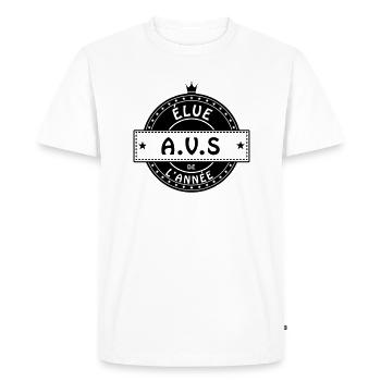 elue avs asstante de vie scolaire - T-shirt Premium bio Homme - blanc - Devant - Nico (187cm)