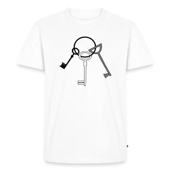 Porte-clés 3 vecteur clé - T-shirt Premium bio Homme - blanc - Devant - Nico (187cm)