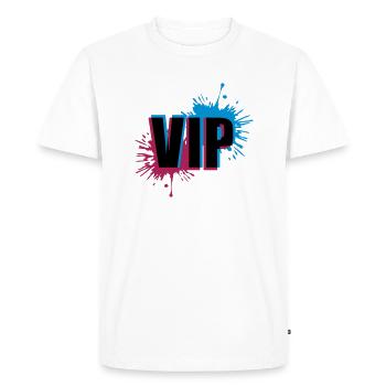 VIP 3D effect - Men's Premium Organic T-Shirt - white - Front - Nico (187cm)