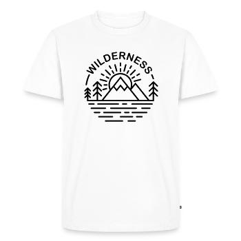 Dessin au trait de montagne sauvage - T-shirt Premium bio Homme - blanc - Devant - Nico (187cm)