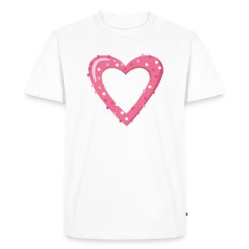 Pink heart - Men's Premium Organic T-Shirt - white - Front - Nico (187cm)
