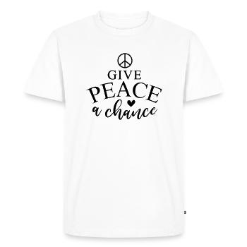 give peace a chance - Men's Premium Organic T-Shirt - white - Front - Nico (187cm)
