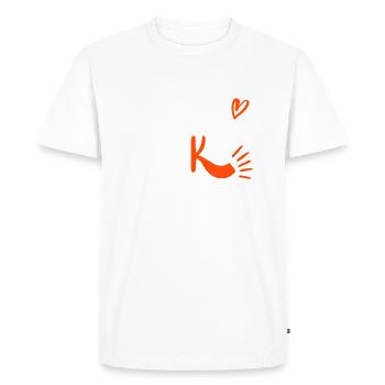 Premiers coups de pied premiers pas Bébé Enfants - T-shirt Premium bio Homme - blanc - Devant - Nico (187cm)