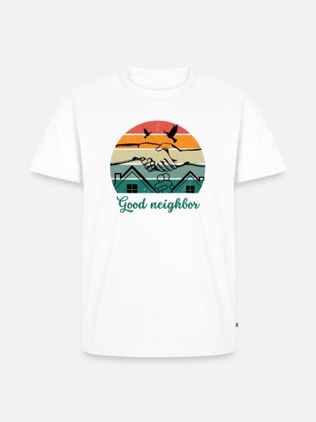 Good neighbor BW - Men's Premium Organic T-Shirt - white