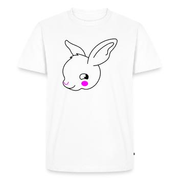Oreilles de visage de lapin de deux couleurs - T-shirt Premium bio Homme - blanc - Devant - Nico (187cm)