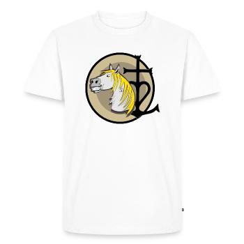 Cheval Camargue - T-shirt Premium bio Homme - blanc - Devant - Nico (187cm)