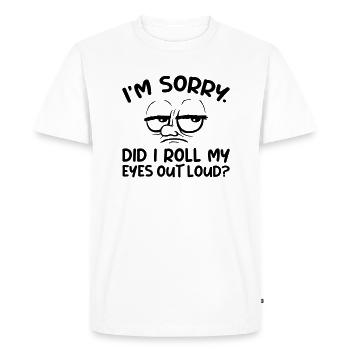Roulez mes yeux - T-shirt Premium bio Homme - blanc - Devant - Nico (187cm)