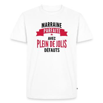 marraine parfaite / humour marraine - T-shirt Premium bio Homme - blanc - Devant - Nico (187cm)