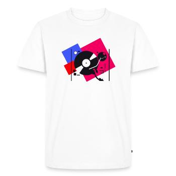 colorful turntables 2 - Men's Premium Organic T-Shirt - white - Front - Nico (187cm)