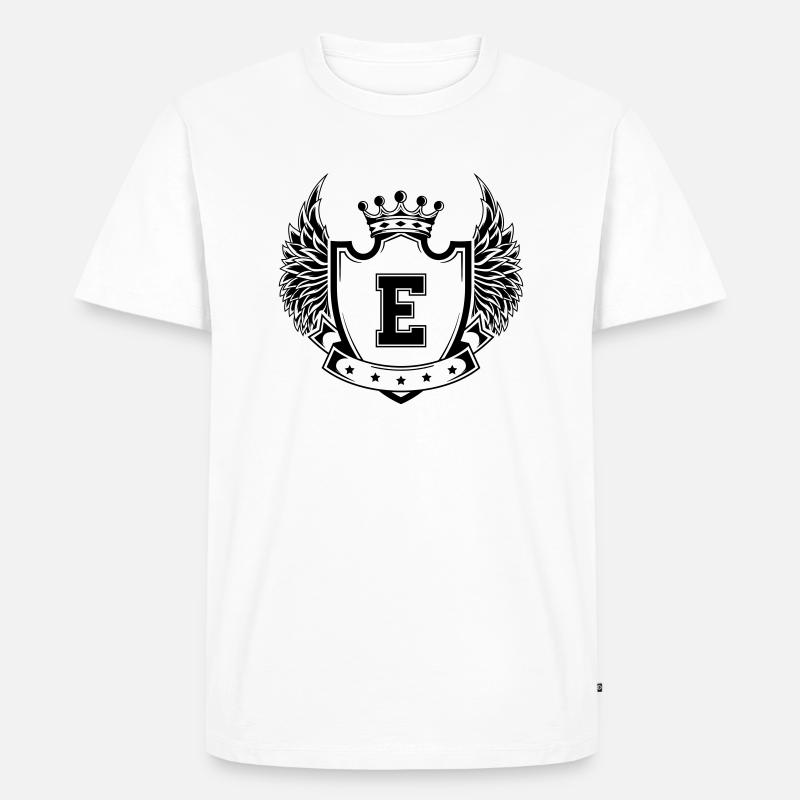 Wappen E - Männer Premium Bio T-Shirt - Weiß