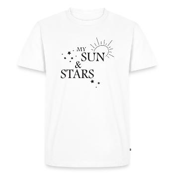 Mon soleil et mes étoiles - T-shirt Premium bio Homme - blanc - Devant - Nico (187cm)