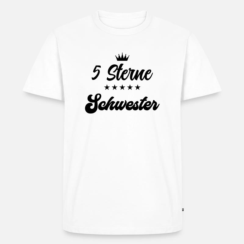 5 sterne schwester - Männer Premium Bio T-Shirt - Weiß