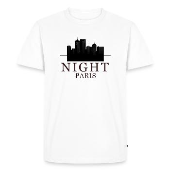 Night By Paris in black - Men's Premium Organic T-Shirt - white - Front - Nico (187cm)