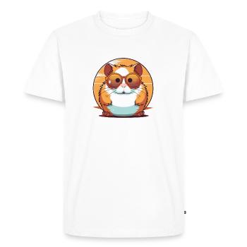Hamster avec lunettes de soleil, rongeur, petit animal - T-shirt Premium bio Homme - blanc - Devant - Nico (187cm)