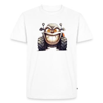 Tractor montre sa colère - T-shirt Premium bio Homme - blanc - Devant - Nico (187cm)