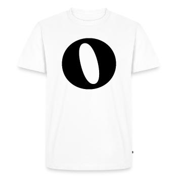 Letter o - Men's Premium Organic T-Shirt - white - Front - Nico (187cm)