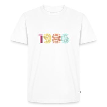 Vintage Birth Date 1986 - Men's Premium Organic T-Shirt - white - Front - Nico (187cm)