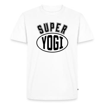 Super Yogi / Yoga - Men's Premium Organic T-Shirt - white - Front - Nico (187cm)