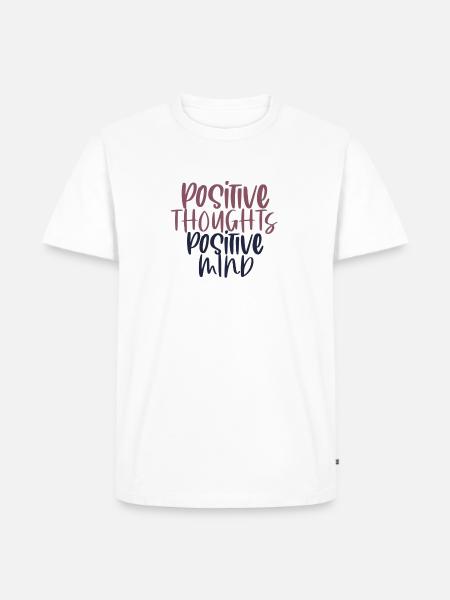Positive thoughts, positive mind - Männer Premium Bio T-Shirt - Weiß