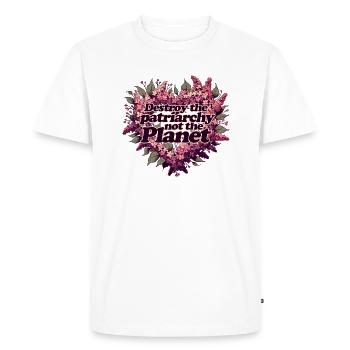 Détruisez la planète, pas le patriarcat - T-shirt Premium bio Homme - blanc - Devant - Nico (187cm)