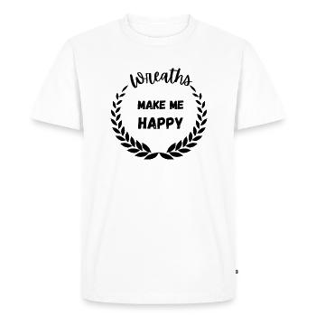 Wreaths Make Me Happy - Men's Premium Organic T-Shirt - white - Front - Nico (187cm)