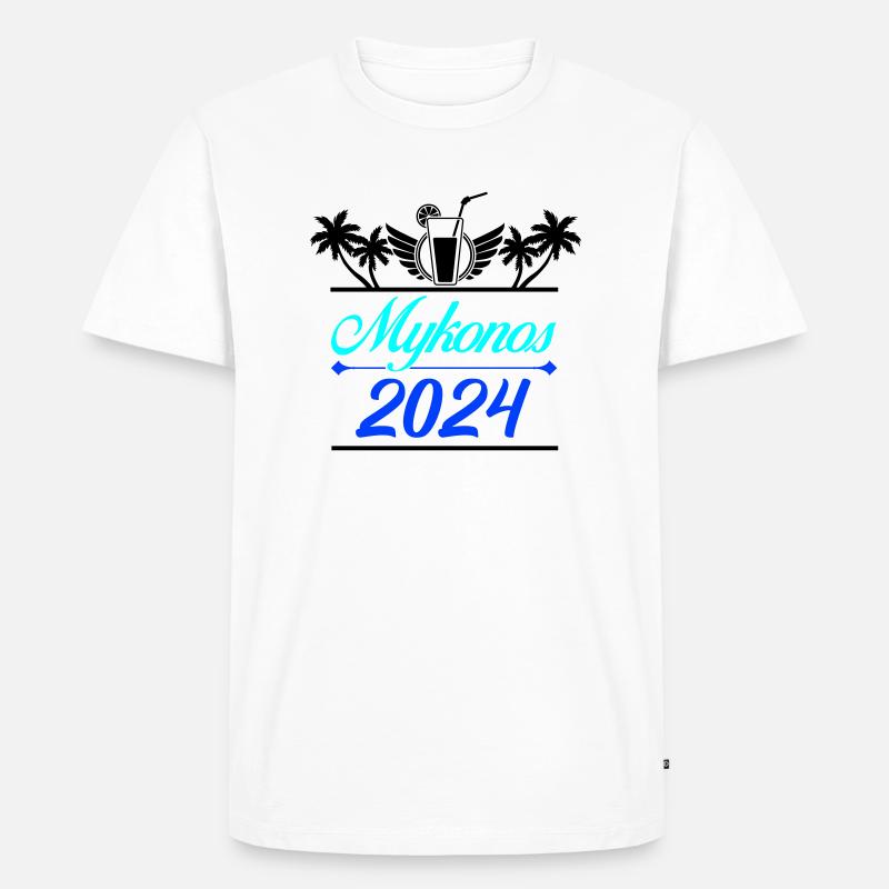 mykonos 2024 - Männer Premium Bio T-Shirt - Weiß