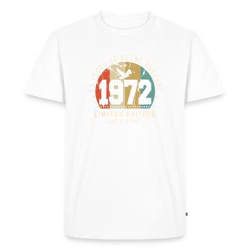 Original Born In 1972 Authentic Gift 1972 Bursdag - Men's Premium Organic T-Shirt - white - Front - Nico (187cm)