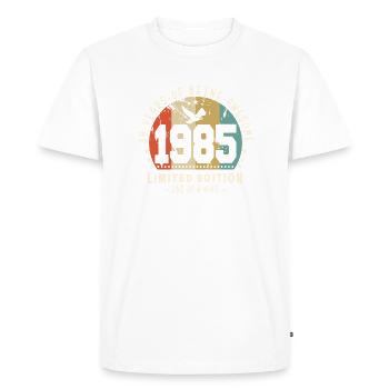 Original Born In 1985 Authentic Gift 1985 Bursdag - Men's Premium Organic T-Shirt - white - Front - Nico (187cm)