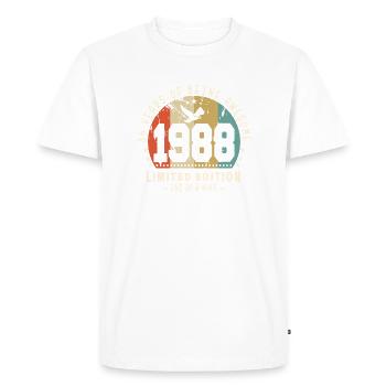 Original Born In 1988 Authentic Gift 1988 Bursdag - Men's Premium Organic T-Shirt - white - Front - Nico (187cm)