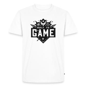Built to Game - Men's Premium Organic T-Shirt - white - Front - Nico (187cm)