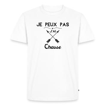 Je Peux Pas J'ai Chasse - T-shirt Premium bio Homme - blanc - Devant - Nico (187cm)