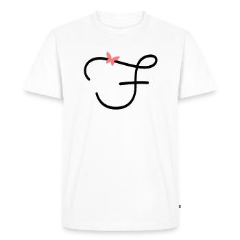 Lettre F Papillon Lettre - T-shirt Premium bio Homme - blanc - Devant - Nico (187cm)