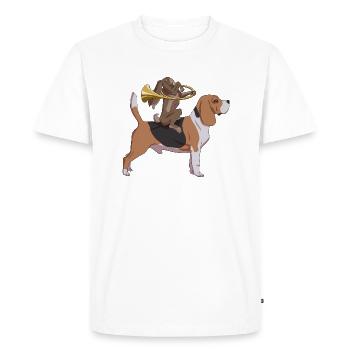 Corne de lièvre de chasse - T-shirt Premium bio Homme - blanc - Devant - Nico (187cm)