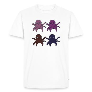 Pieuvre 4 plis - T-shirt Premium bio Homme - blanc - Devant - Nico (187cm)